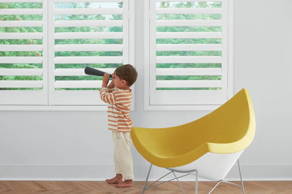 Window Treatments Children’s Rooms, Hunter Douglas NewStyle® Composite Shutters near Dubuque, Iowa and Galena, Illinois (IL)