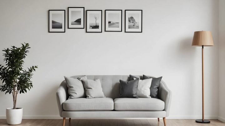 Custom loveseat with upholstered fabric at Vignettes Home near Galena, IL, and Dubuque, IA