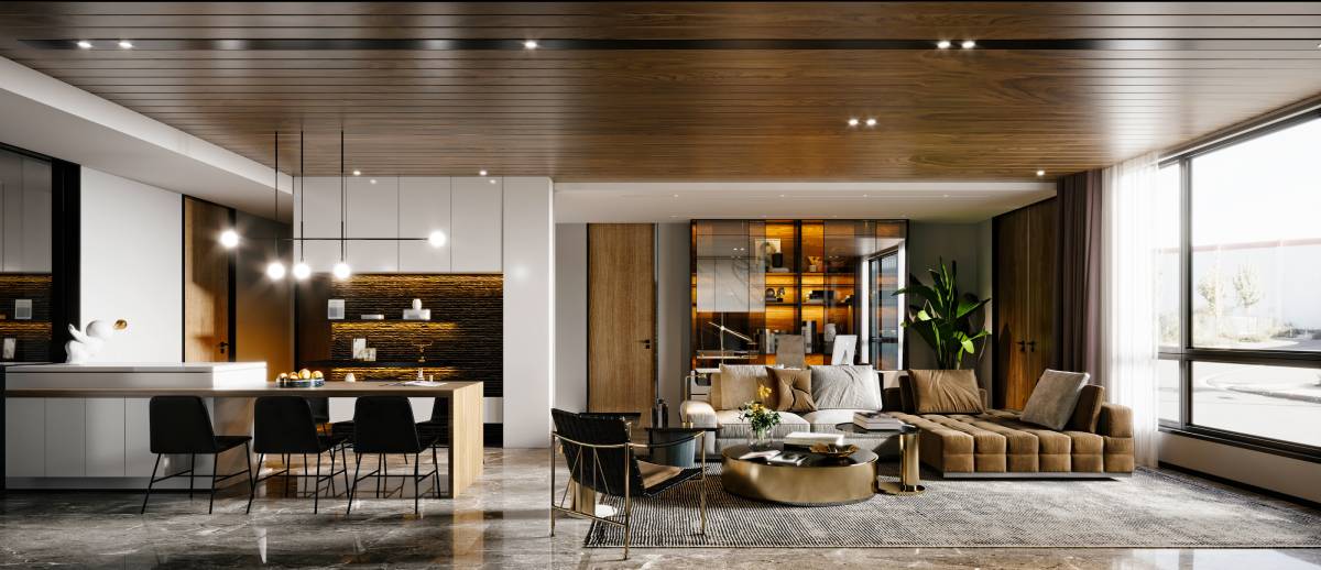 Luxury home with furniture, drapery, and accents.